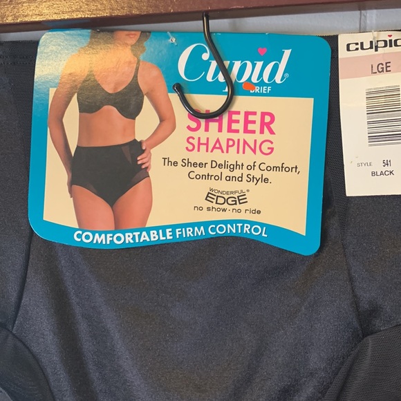 NWT Cupid Sheer Shaping Brief Black Size Large - Picture 3 of 6